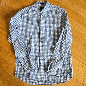 J Crew Blue Gingham Shirt Medium Flex